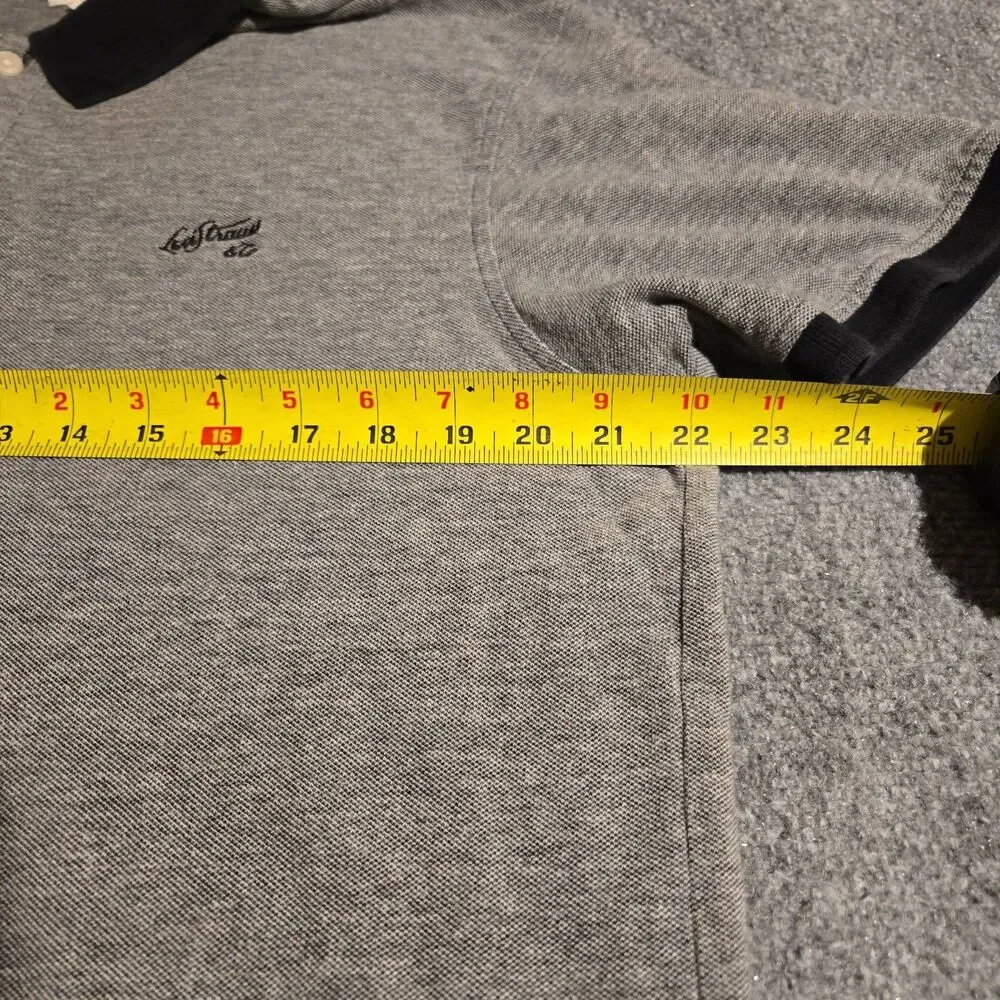 Levi's Polo Shirt Mens Extra Large Gray Short Sleeve Pullover Career Casual